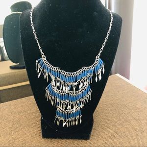 NWOT Free People blue & silver layered necklace